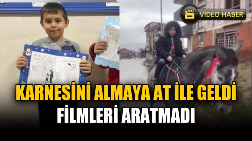 Karabük'te 7 Yaşındaki Çocuk Karne Almaya At Üstünde Geldi