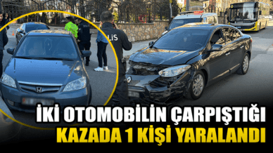 Karabük'te iki otomobilin çarpıştığı kazada 1 kişi yaralandı