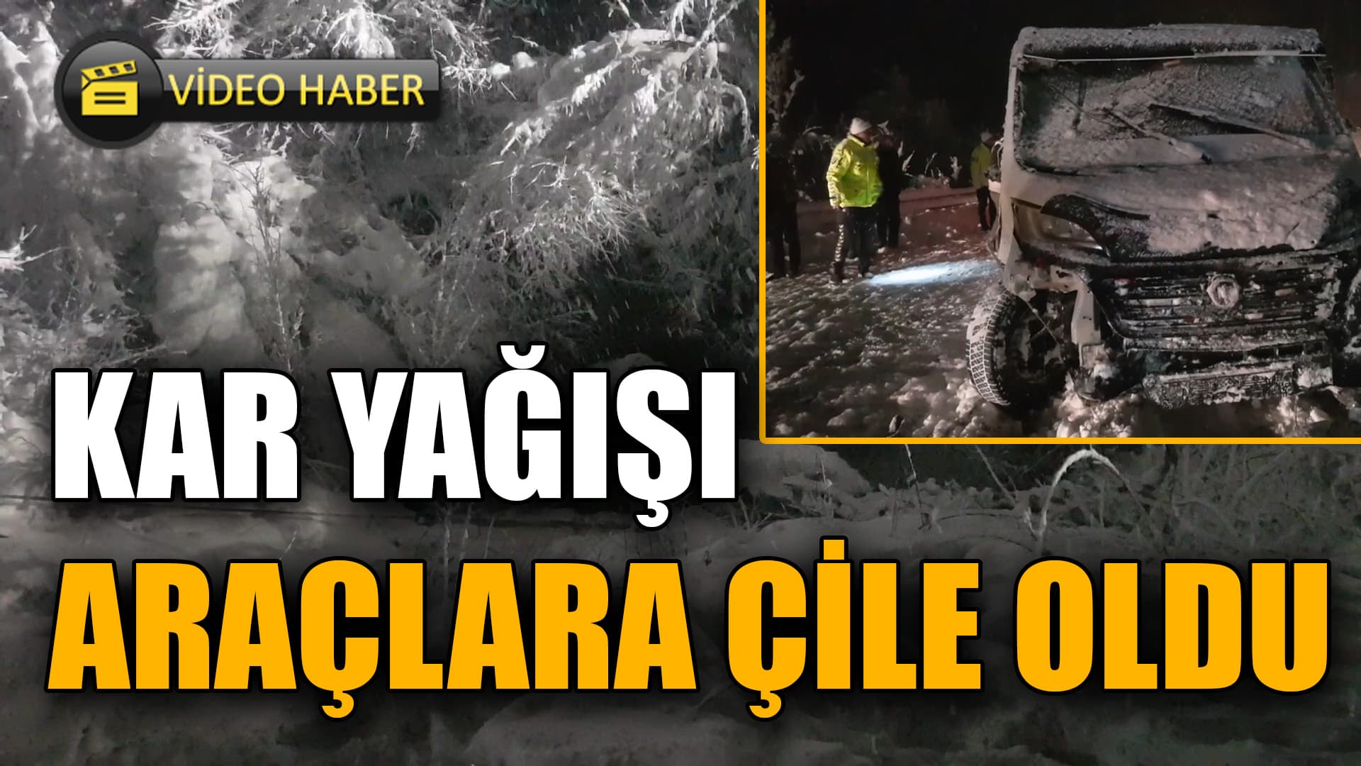 Karabük'te Kar Nedeniyle Bazı Araçlar Yolda Kaldı