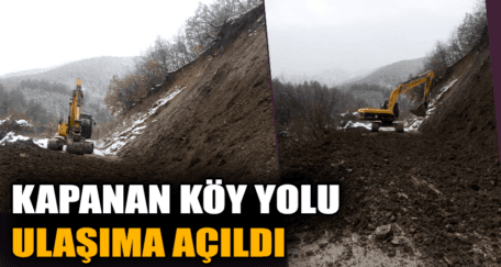 Karabük'te heyelan nedeniyle kapanan köy yolu ulaşıma açıldı