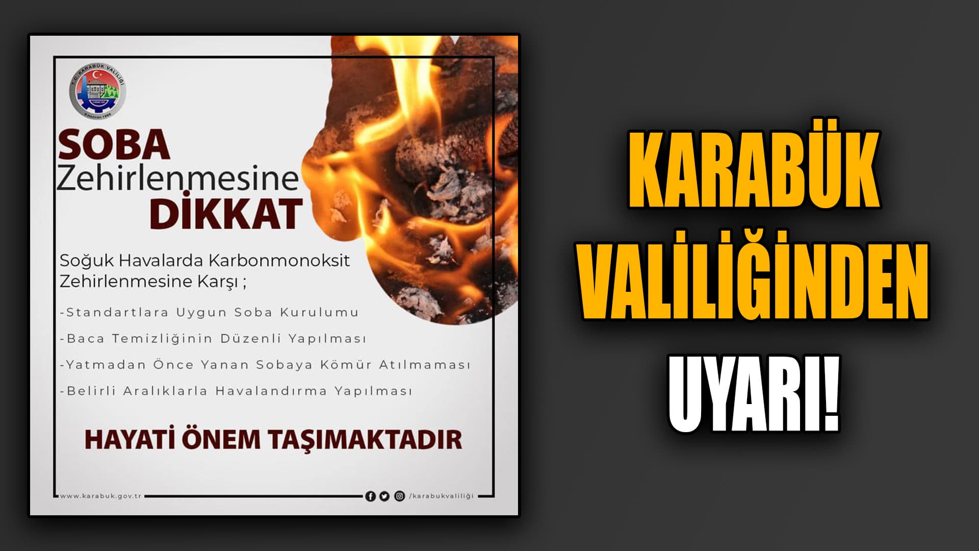 Valilikten Uyarı Soba Zehirlenmelerine Dikkat