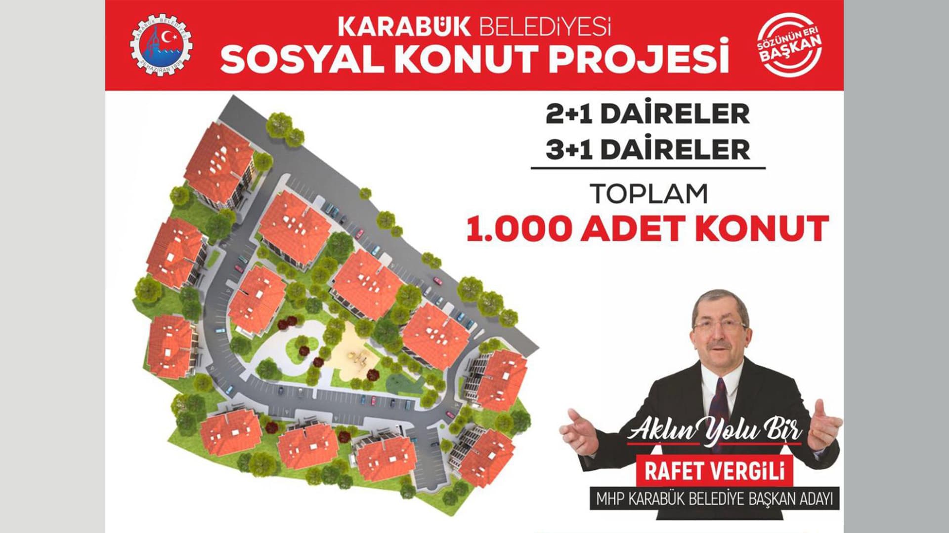 BAŞKAN VERGİLİ'DEN 1.000 ADET KONUT PROJESİ