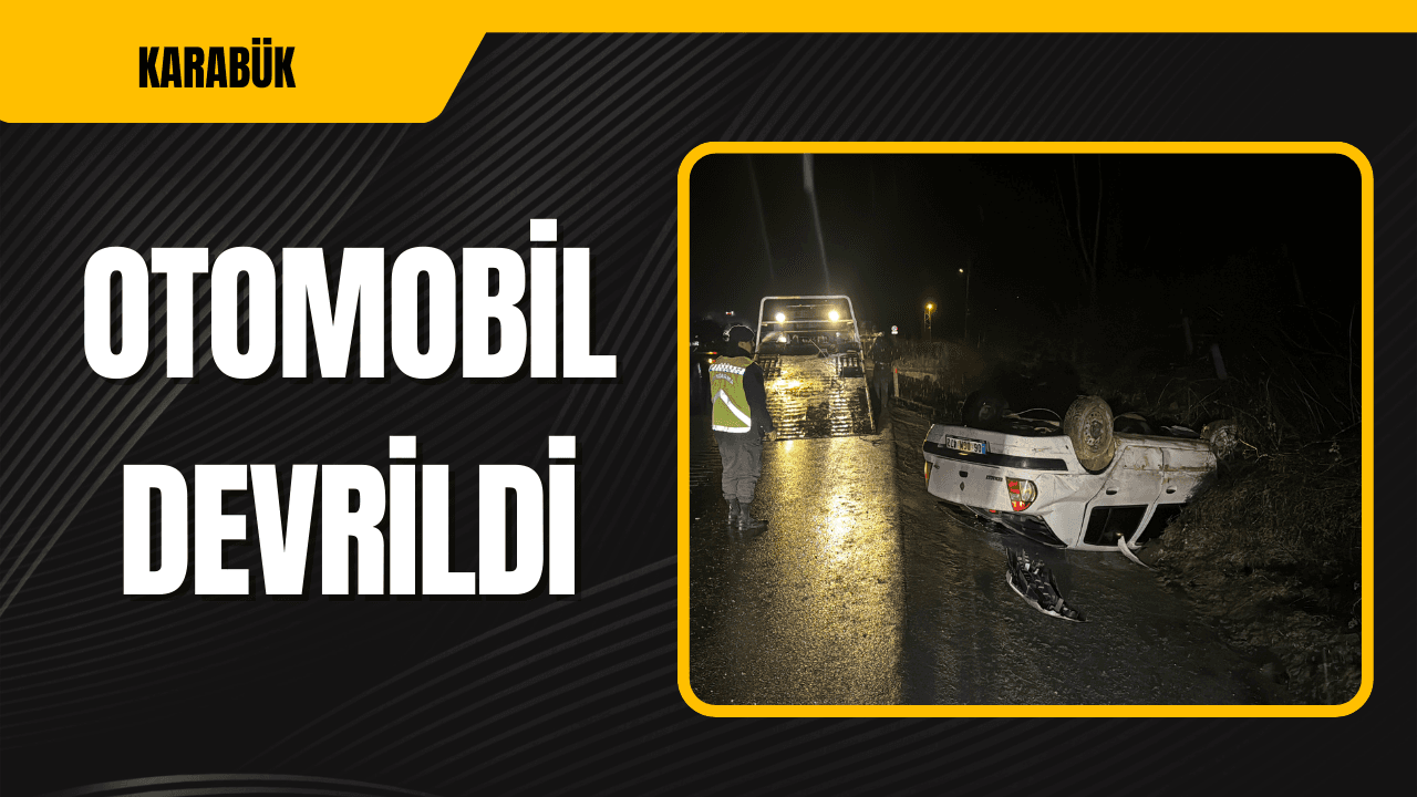 Karabük'te Devrilen Otomobildeki 2 Kişi Yaralandı