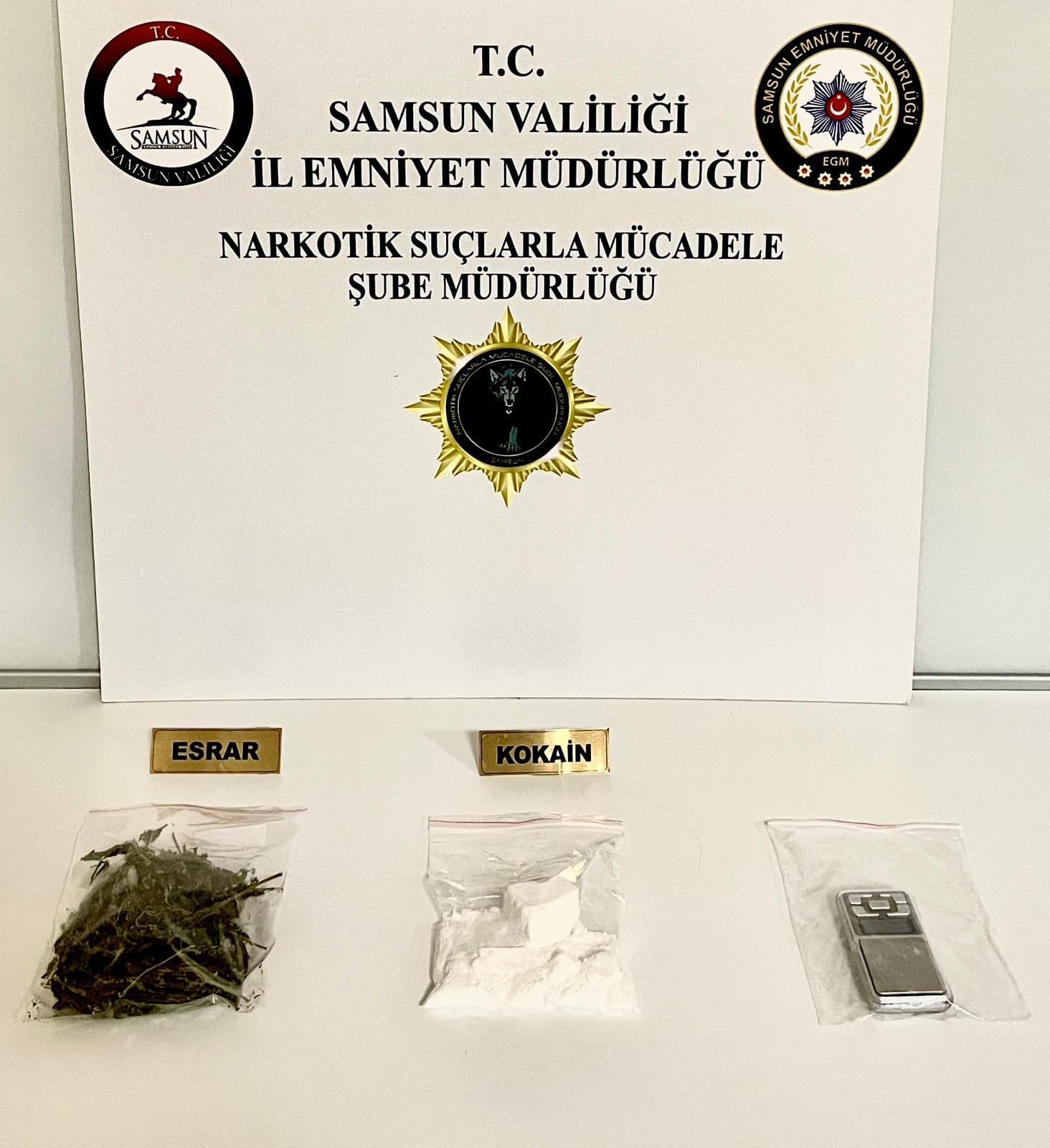 Samsun'da uyuşturucu operasyonunda 2 kişi gözaltına alındı
