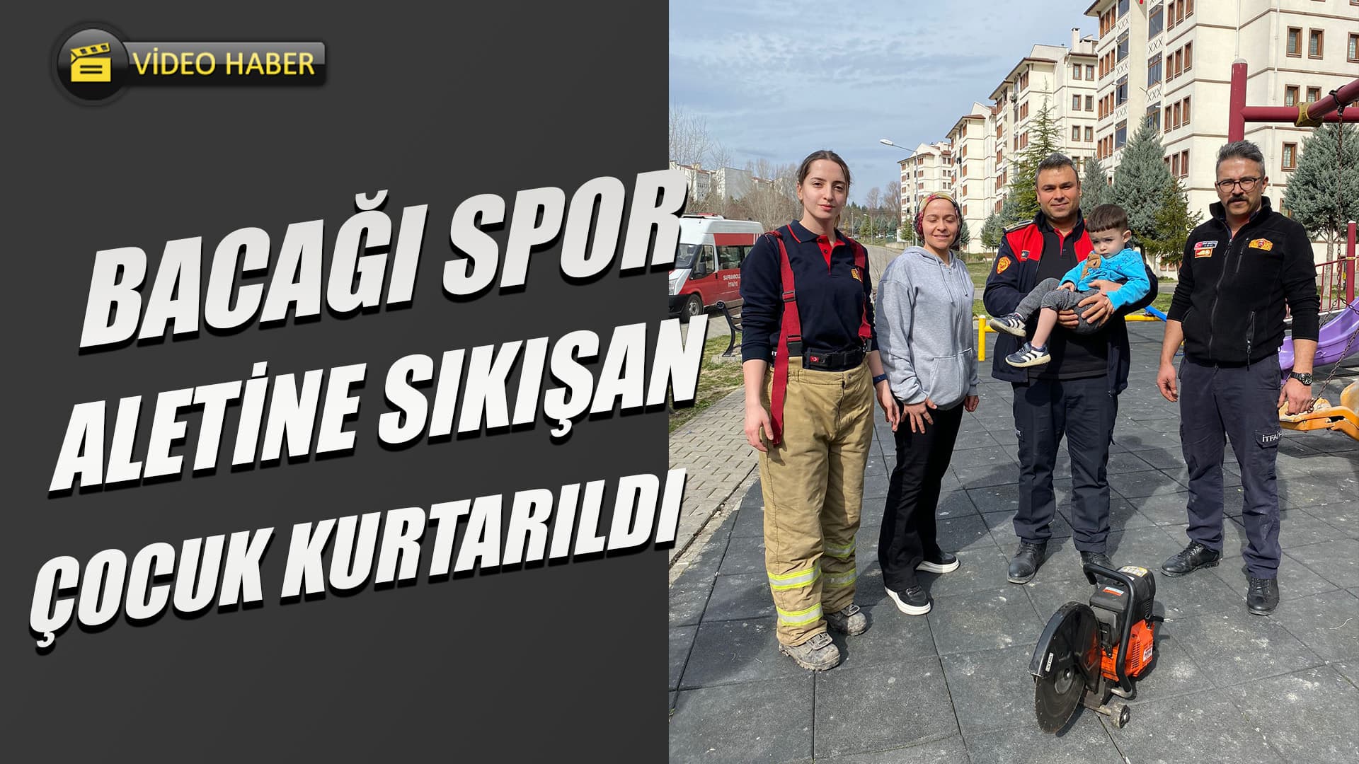 Safranbolu'da Parkta Bacağı Spor Aletine Sıkışan Çocuğu İtfaiye Kurtardı