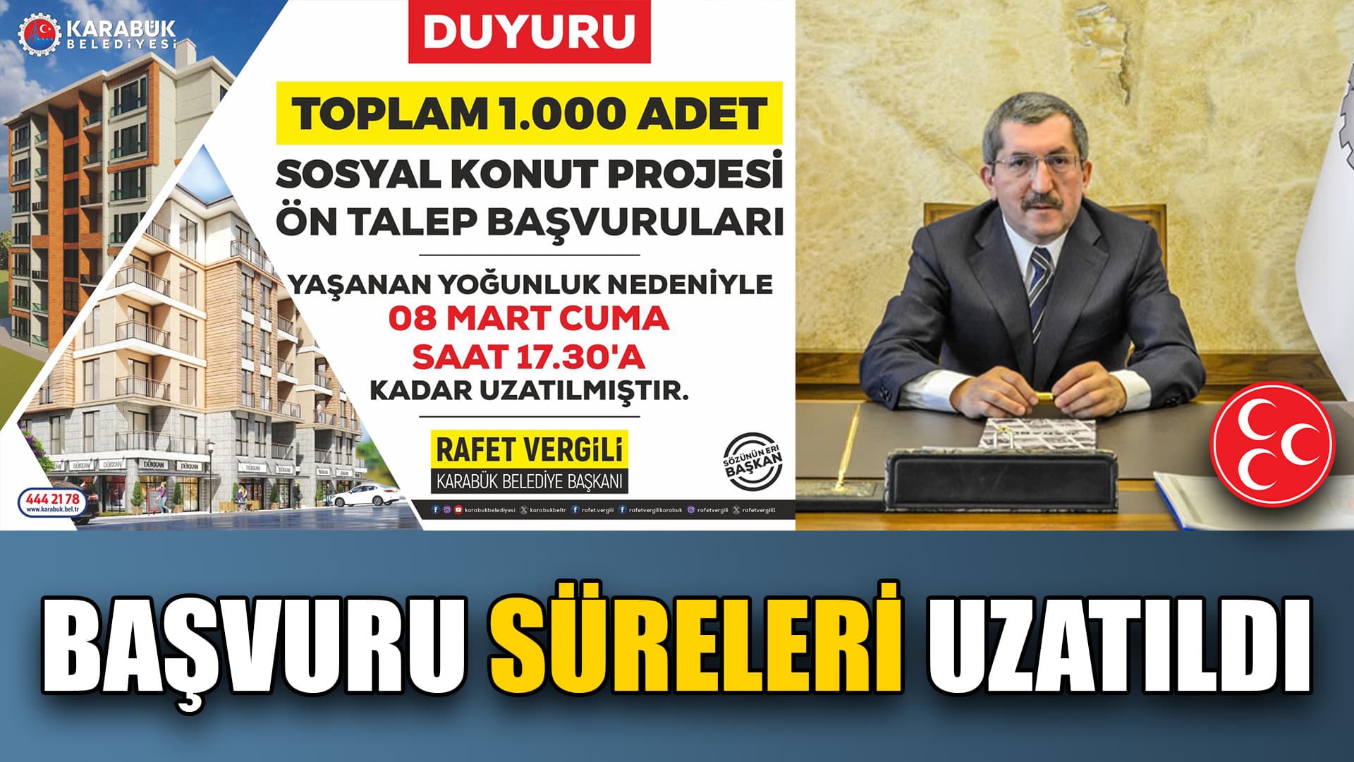 Karabük Belediyesi Başvuru Süresini Uzattı