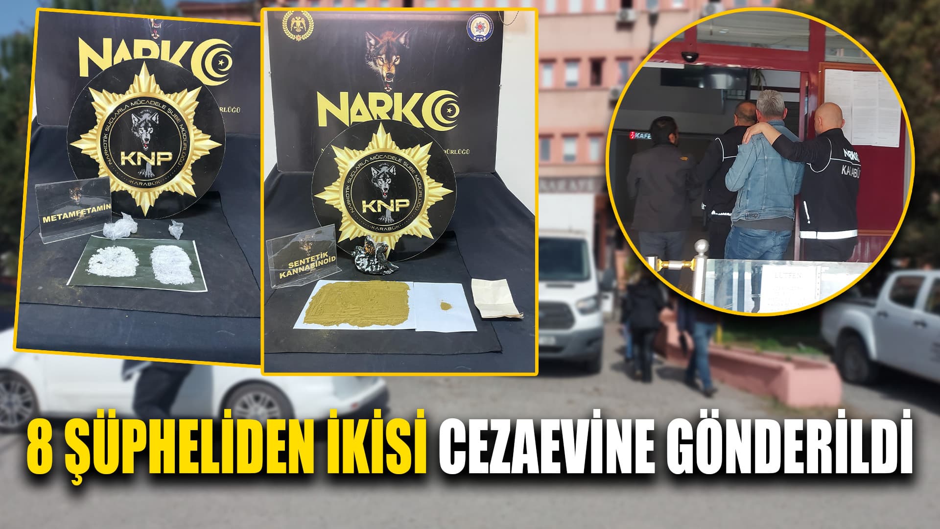 Karabük'teki uyuşturucu operasyonlarında yakalanan 8 zanlıdan ikisi tutuklandı
