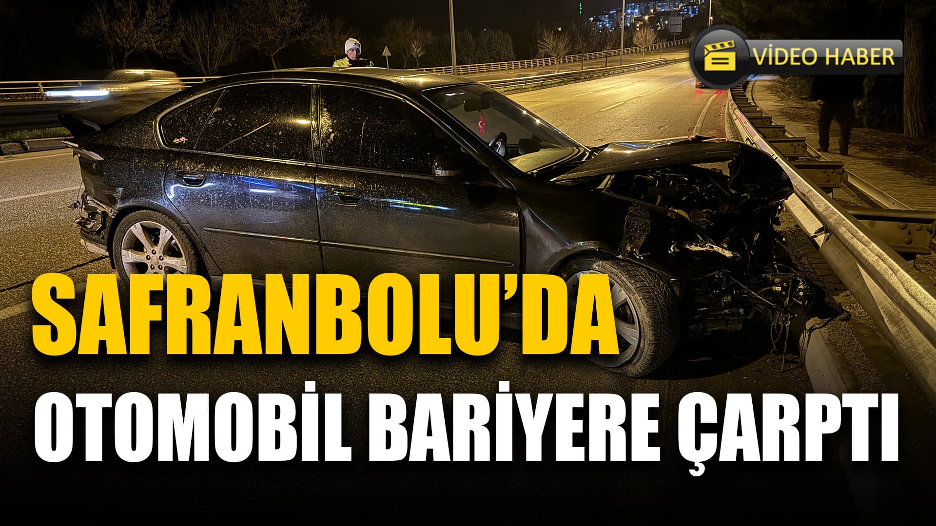 Safranbolu'da Bariyere Çarpan Otomobilin Sürücüsü Yaralandı