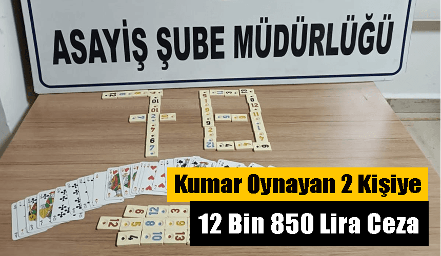 Karabük'te kumar oynayan 2 kişiye 12 bin 850 lira ceza