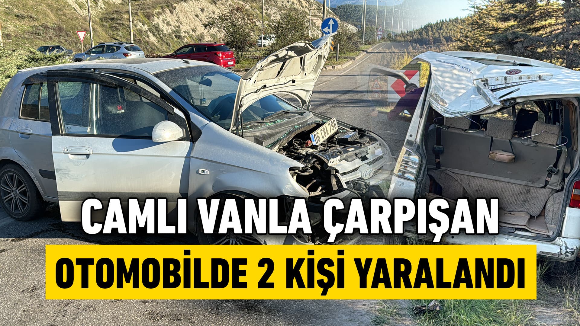 Karabük'te Camlı Vanla Çarpışan Otomobildeki 2 Kişi Yaralandı