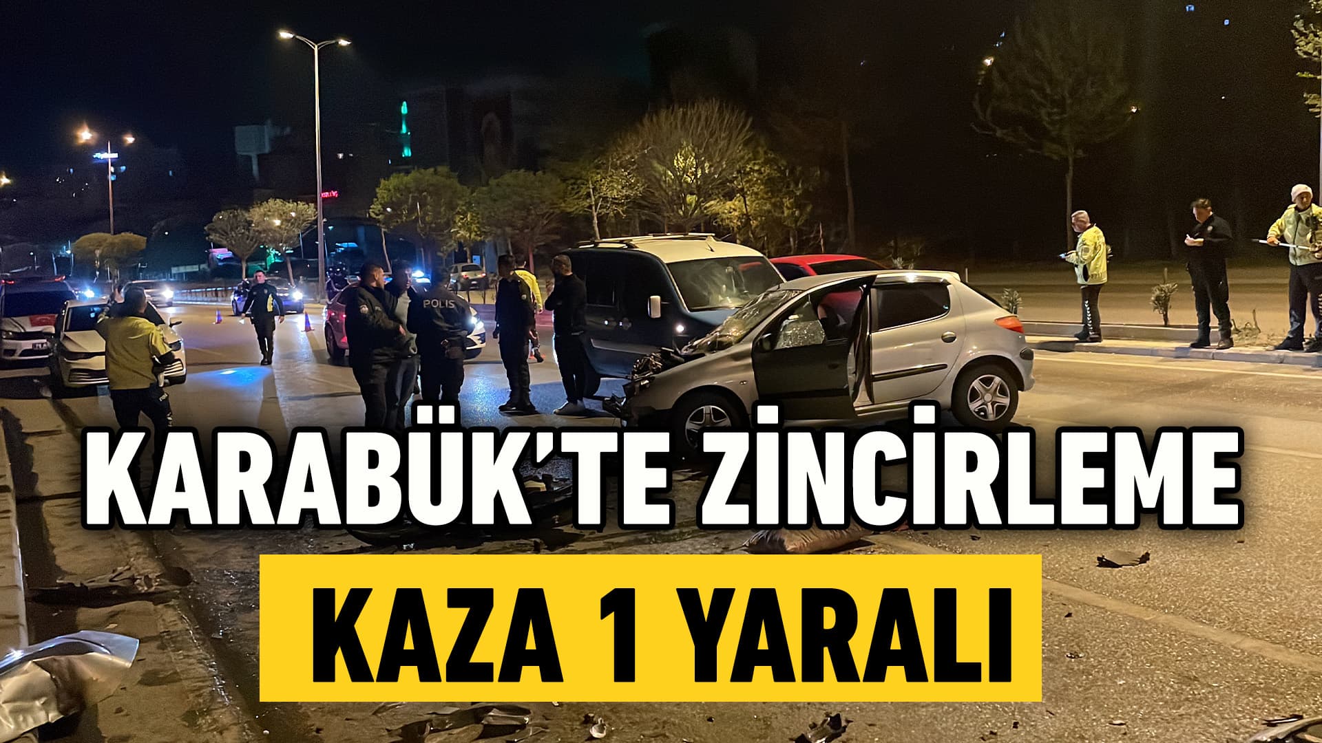 Karabük'te zincirleme trafik kazasında 1 kişi yaralandı