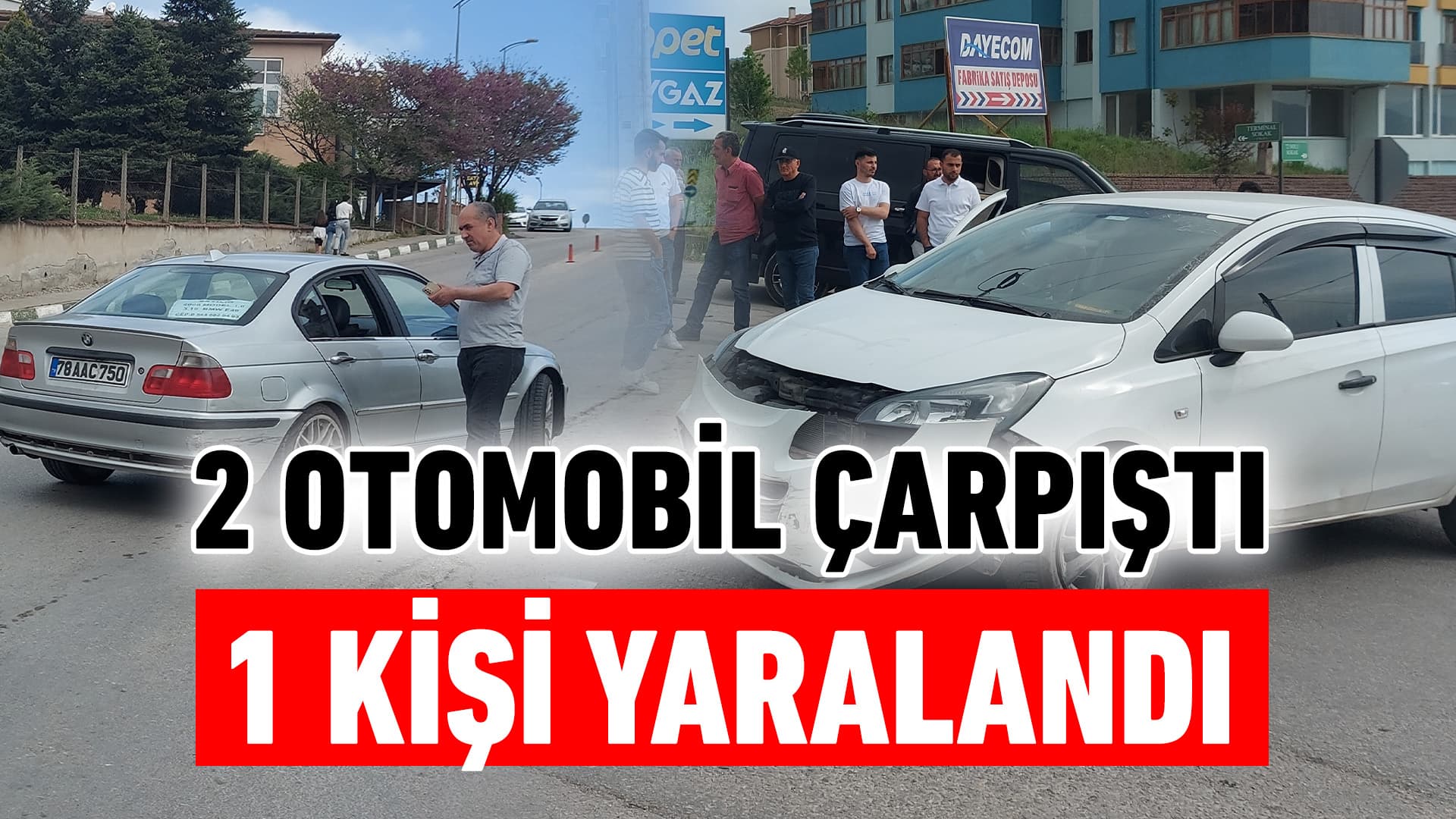 Safranbolu'da iki otomobilin çarpıştığı kazada 1 kişi yaralandı