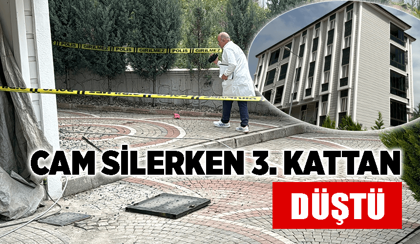 Karabük'te cam silerken 3. kattan düşen kişi yaralandı