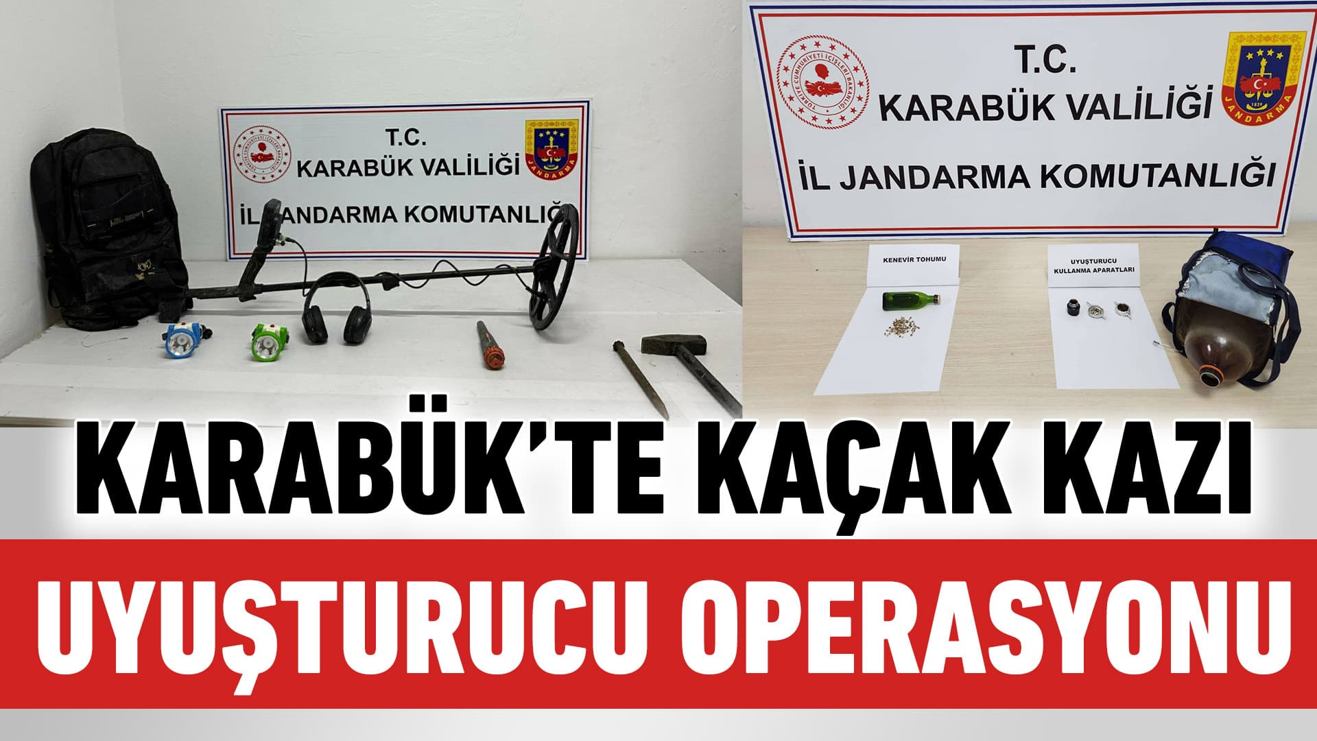 Karabük'te kaçak kazı ve uyuşturucu operasyonlarında 3 şüpheli yakalandı