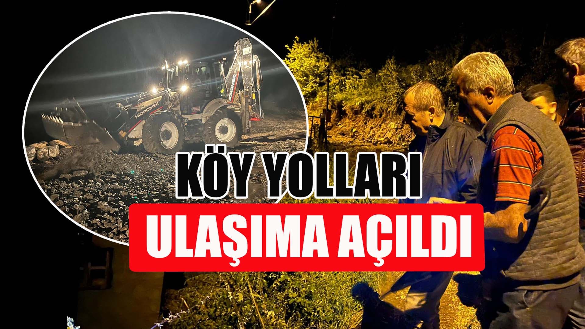 Karabük'te sağanaktan etkilenen köy yolları ulaşıma açıldı