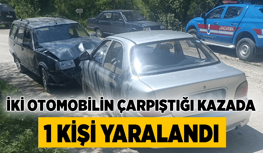 Karabük'te iki otomobilin çarpıştığı kazada 1 kişi yaralandı