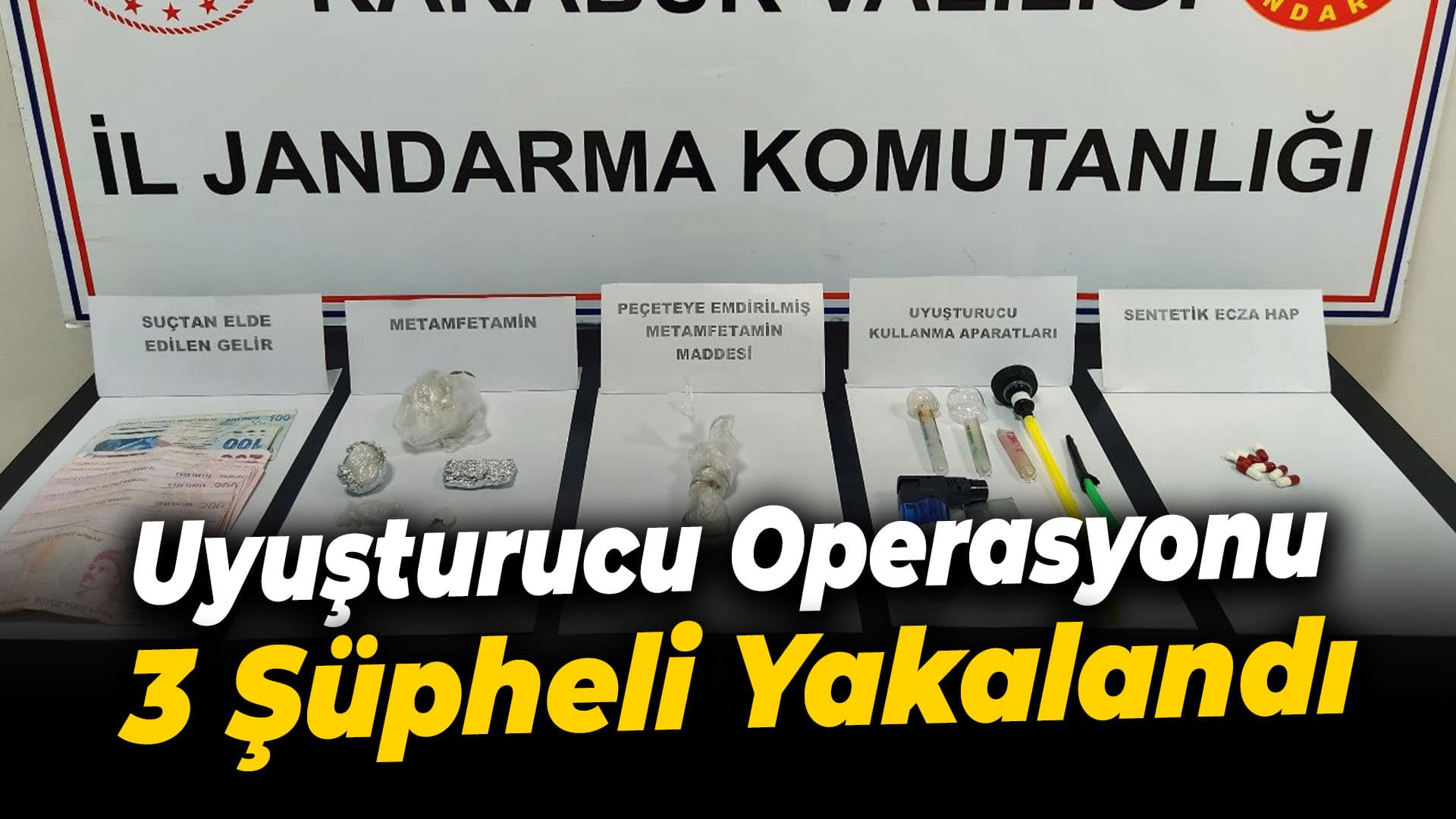 Karabük'te uyuşturucu operasyonunda 3 şüpheli yakalandı