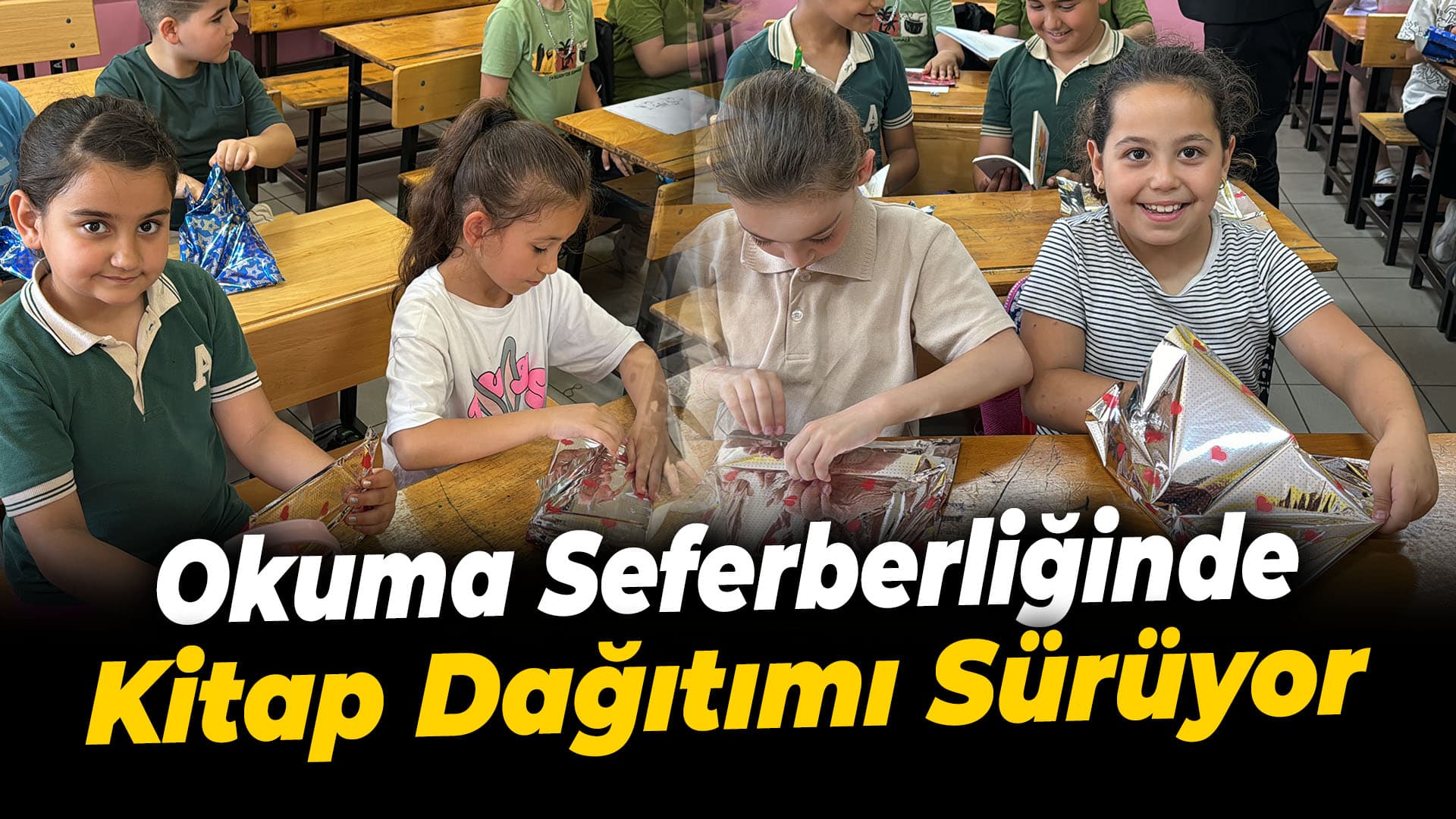 Karabük'te okuma seferberliği kapsamında öğrencilere kitap dağıtımı sürüyor