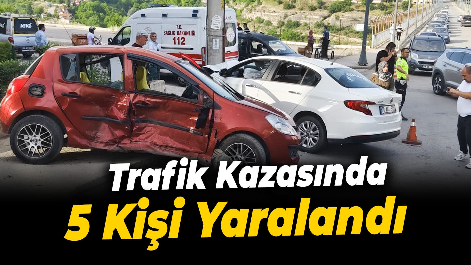 Karabük'te iki otomobilin çarpışması sonucu 5 kişi yaralandı