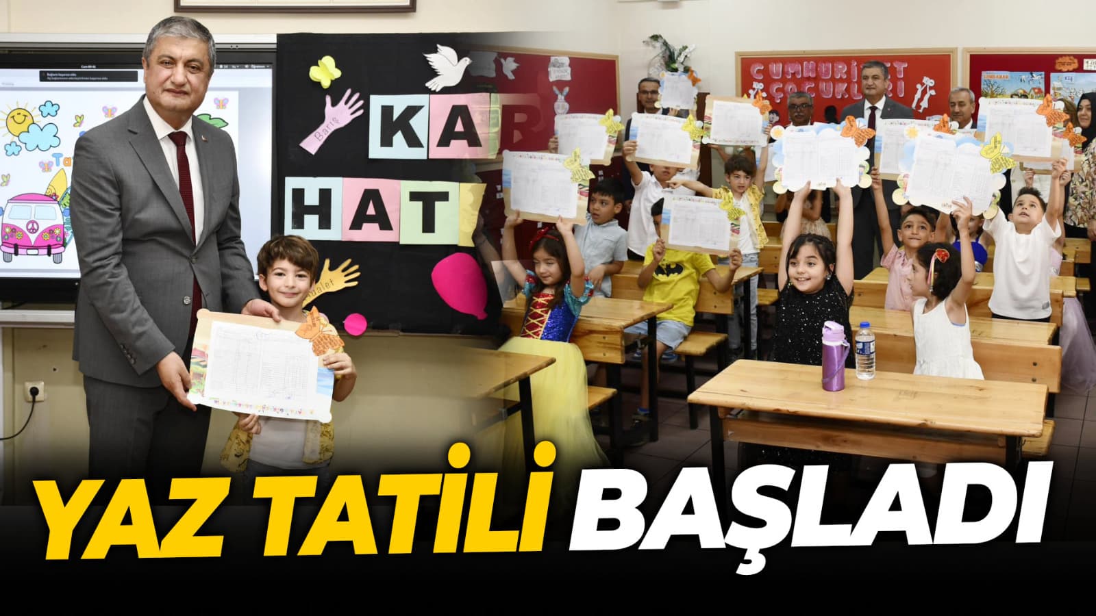 Karabük'te 37 bin 155 öğrenci karne heyecanı yaşadı