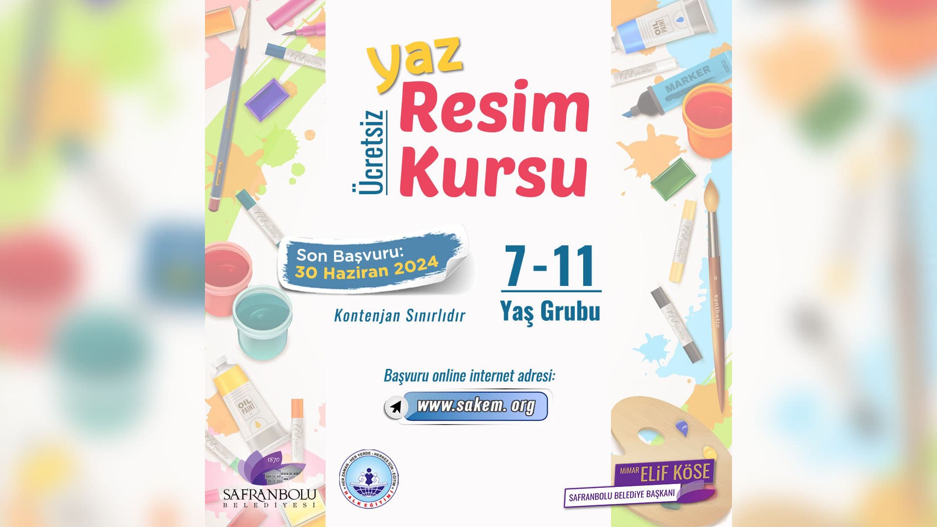 Safranbolu Belediyesi'nden Çocuklara Ücretsiz Resim Kursu