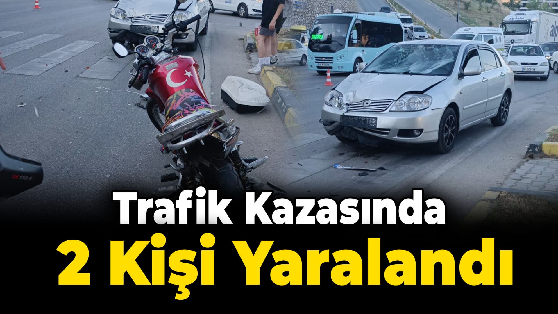 Karabük'te otomobille çarpışan motosikletteki 2 kişi yaralandı