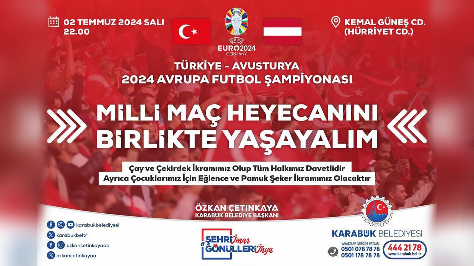 Karabük Belediyesi'nden Milli Maç Heyecanı İçin Büyük Etkinlik!