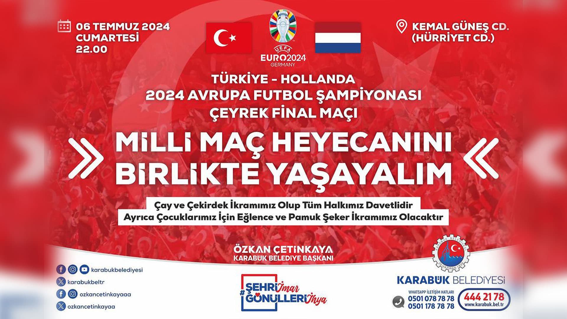 Karabük’te Milli Maç Heyecanı Birlikte Yaşanacak