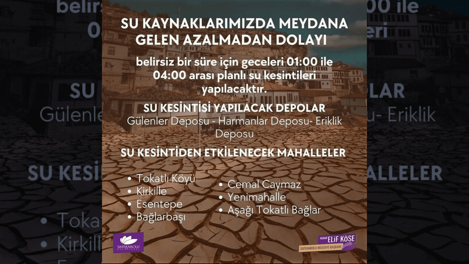 Safranbolu’da Su Kesintisi