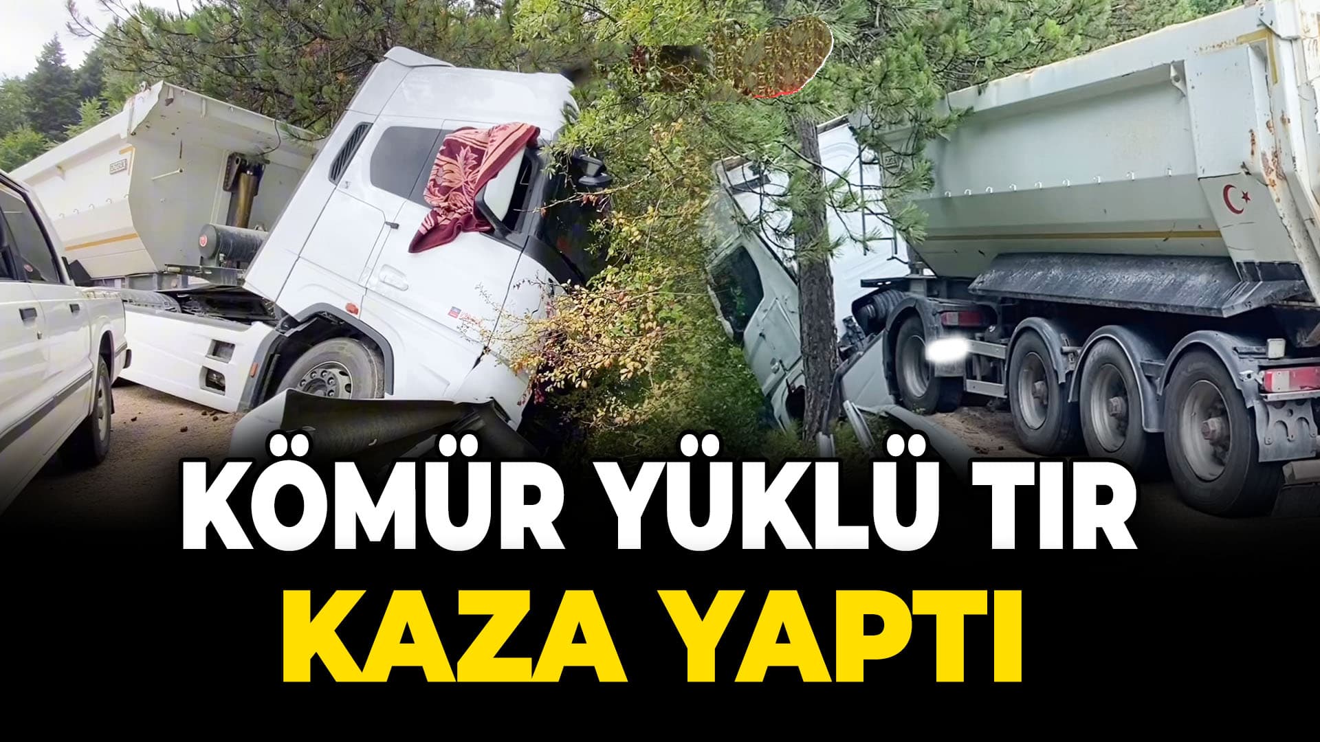 Safranbolu'da Kömür Yüklü TIR Kaza Yaptı