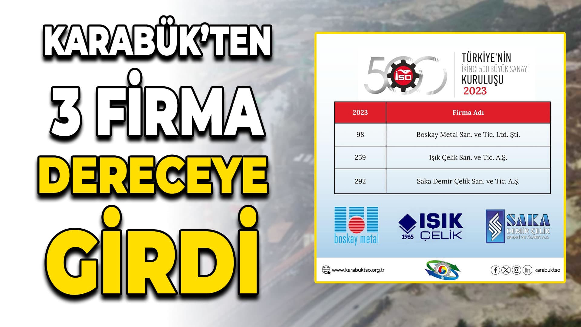 Karabük’ten üç firma dereceye girdi