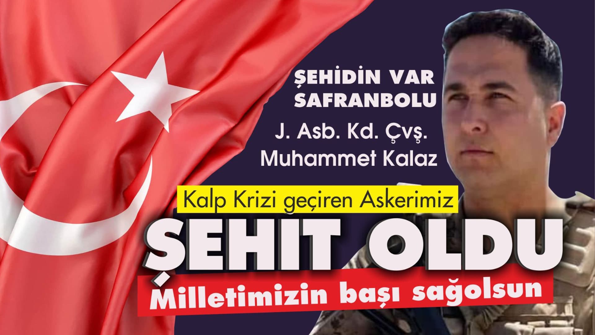 🔴SONDAKİKA: Kalp krizi geçiren askerimiz şehit oldu