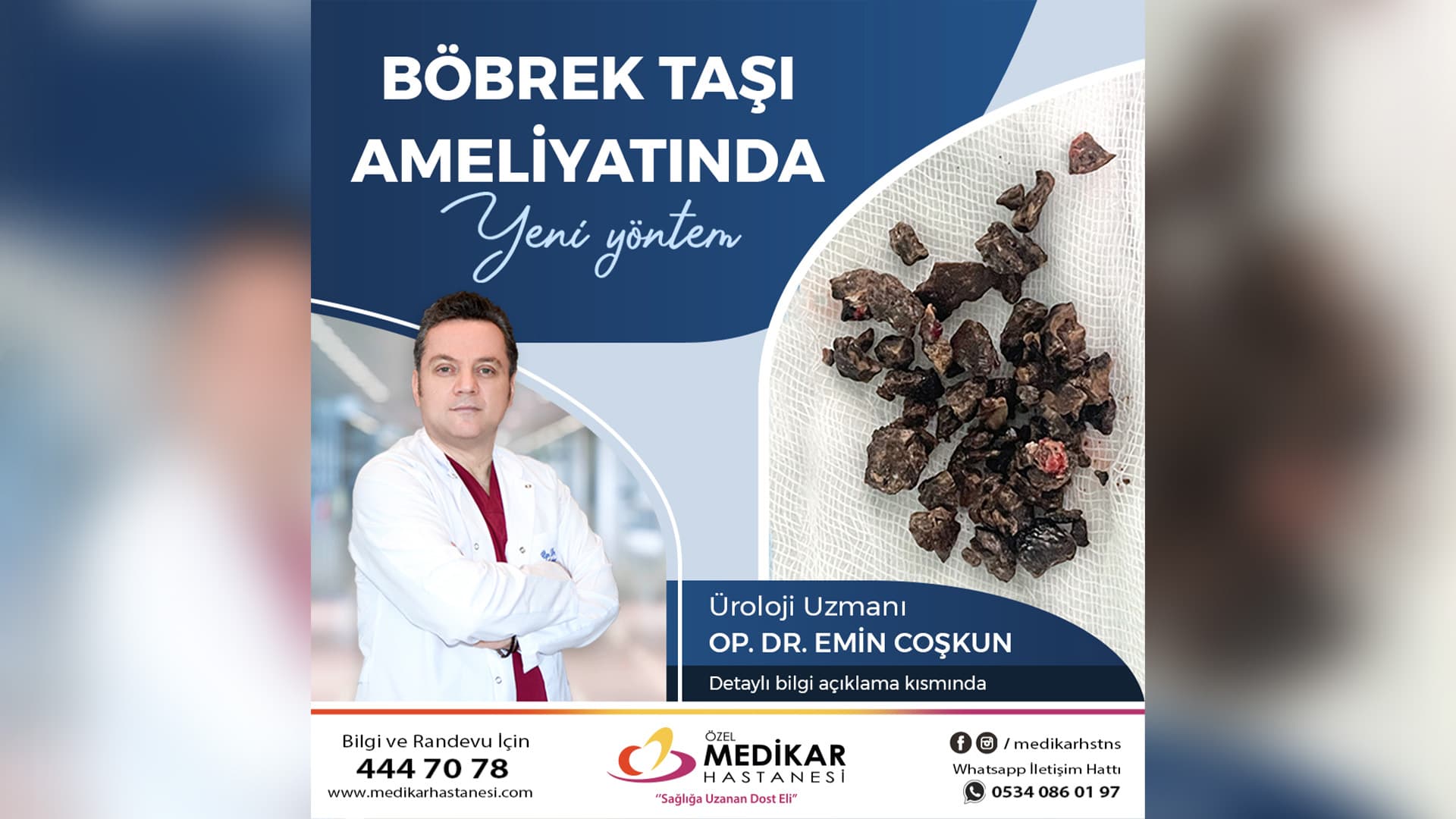 Özel Medikar Hastanesi'nden Son Teknoloji ile Başarılı Bir Böbrek Taşı Ameliyatı Gerçekleştirildi