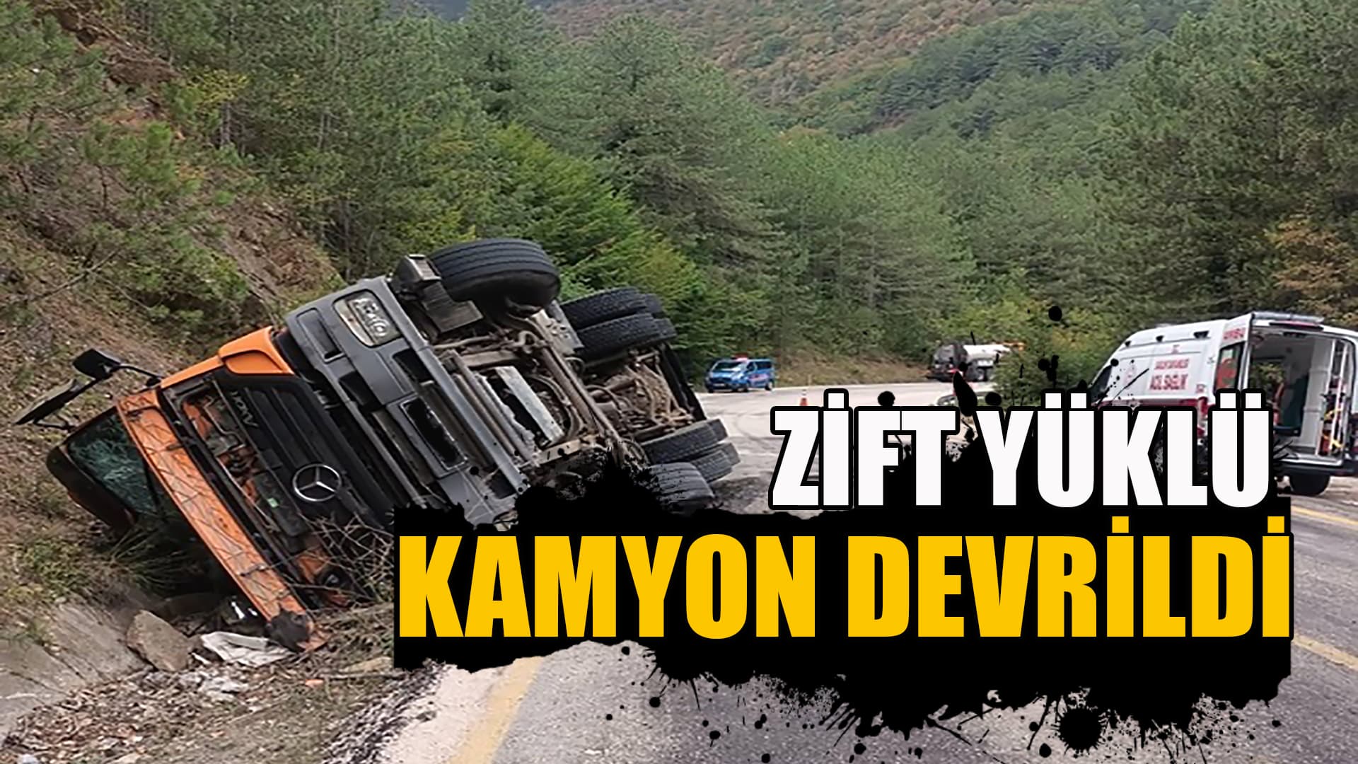 Karabük'te su kanalına devrilen zift yüklü kamyondaki 3 kişi yaralandı