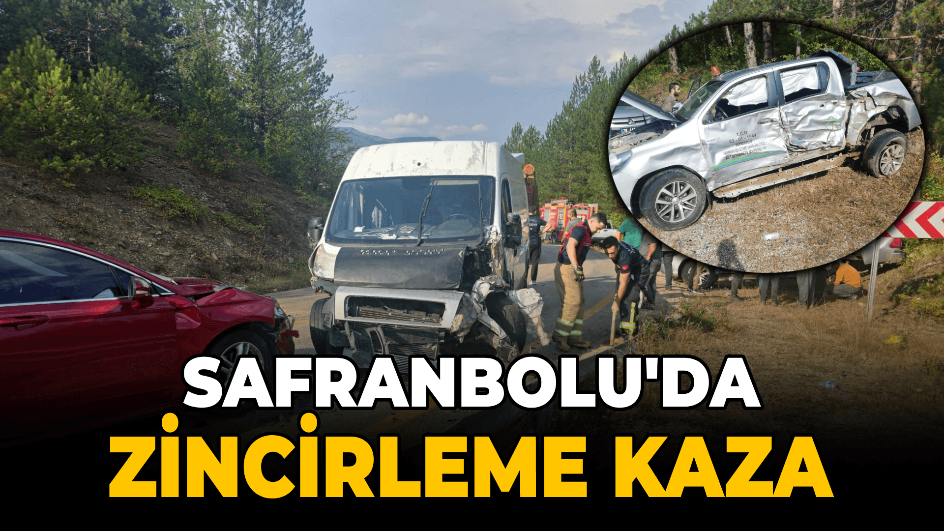 Üç aracın karıştığı zincirleme trafik kazasında iki kişi yaralandı