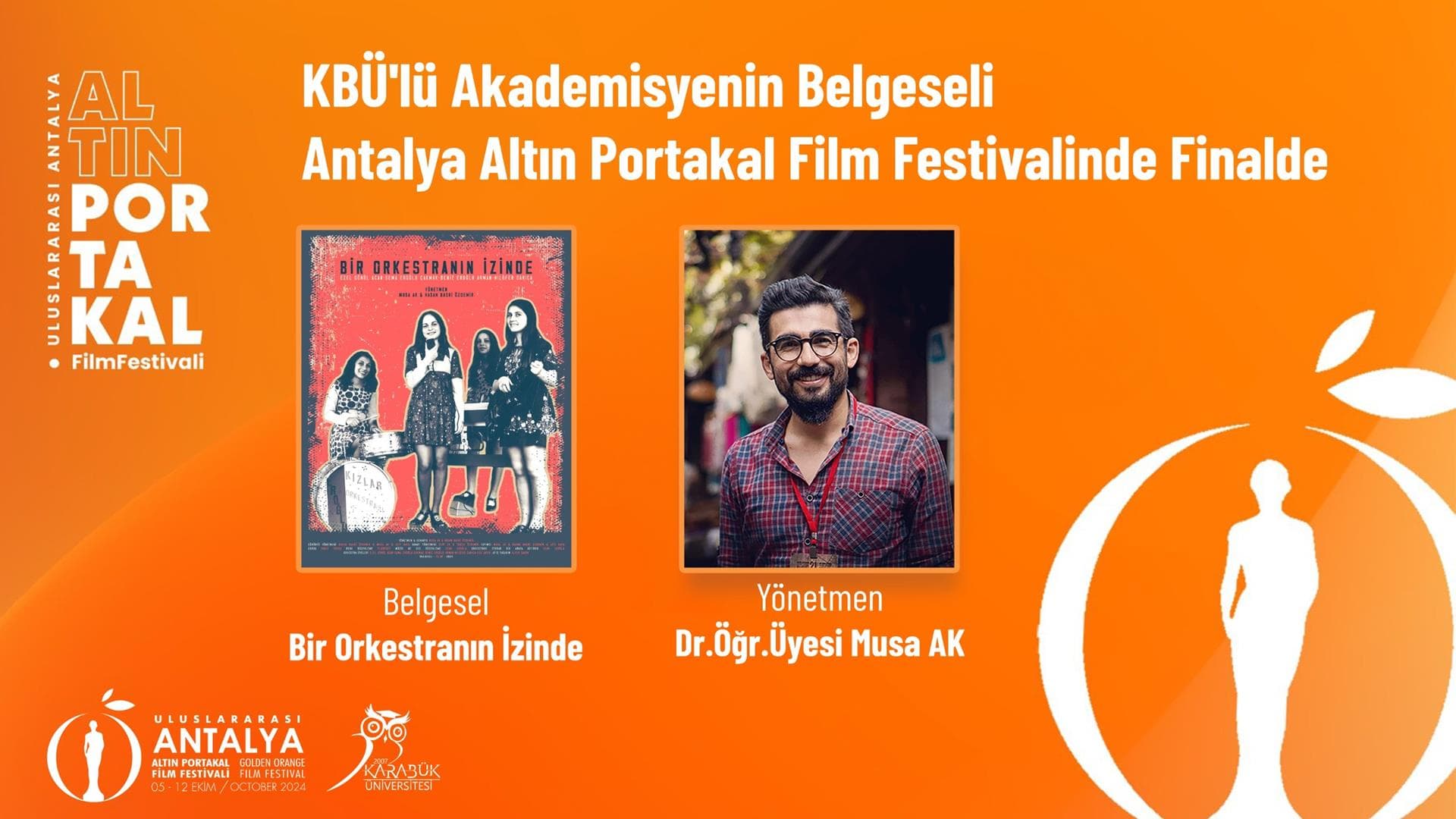 KBÜ akademisyeninin belgeseli Uluslararası Antalya Altın Portakal Film Festivali'nde finalde