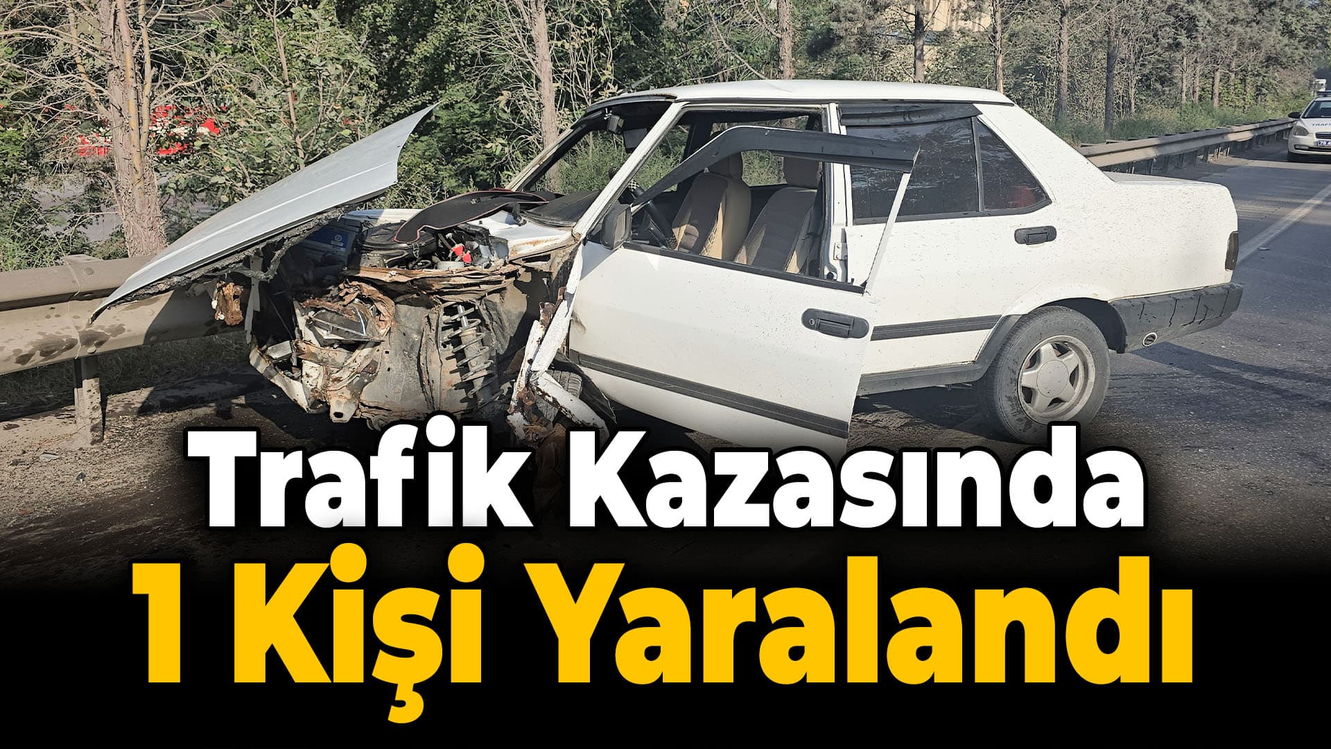 Karabük'te Bariyere Çarpan Otomobildeki Yolcu Yaralandı