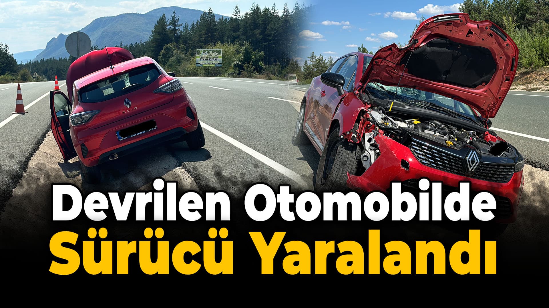 Karabük'te devrilen otomobilin sürücüsü yaralandı