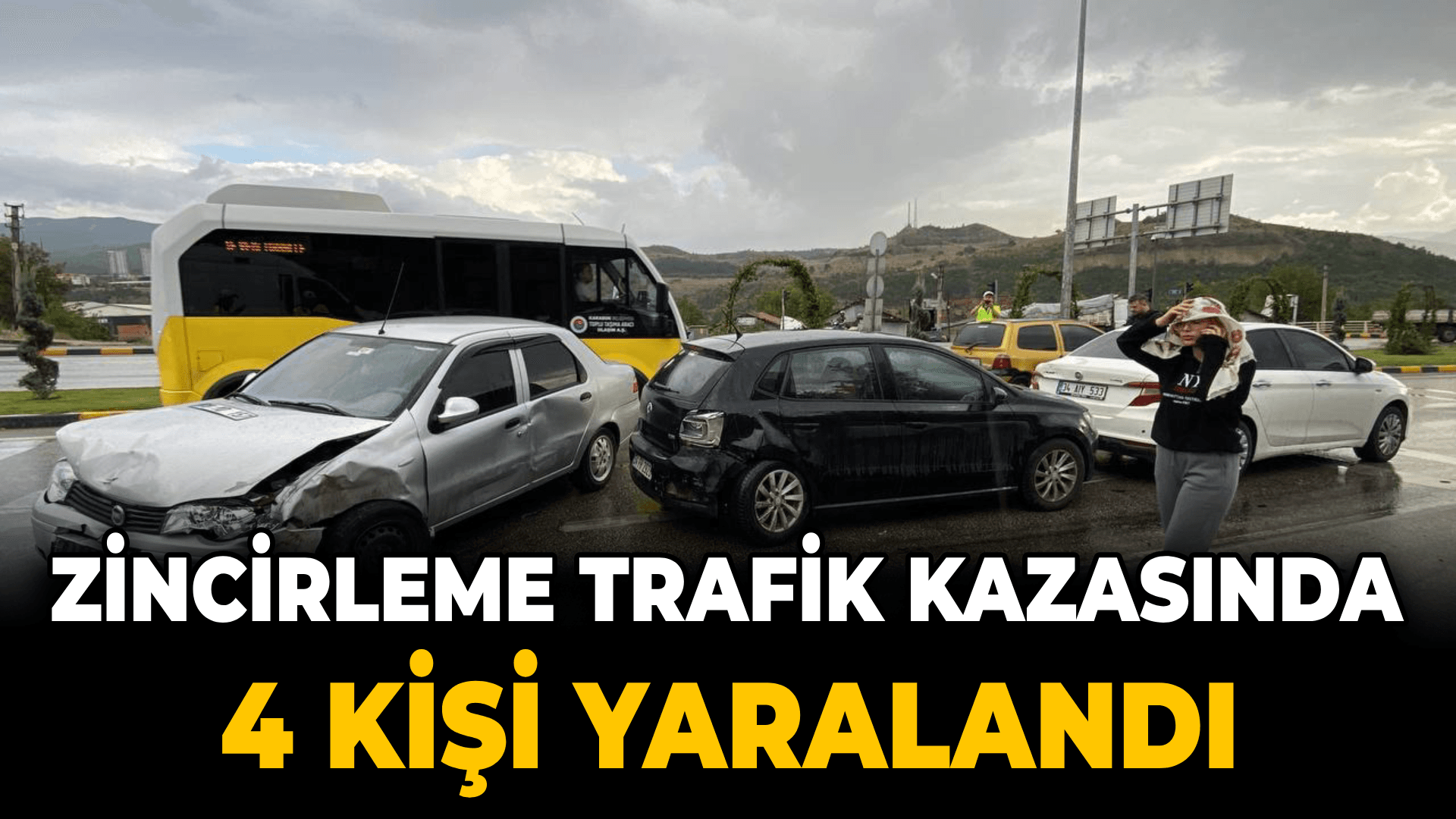 Karabük'te zincirleme trafik kazasında 4 kişi yaralandı
