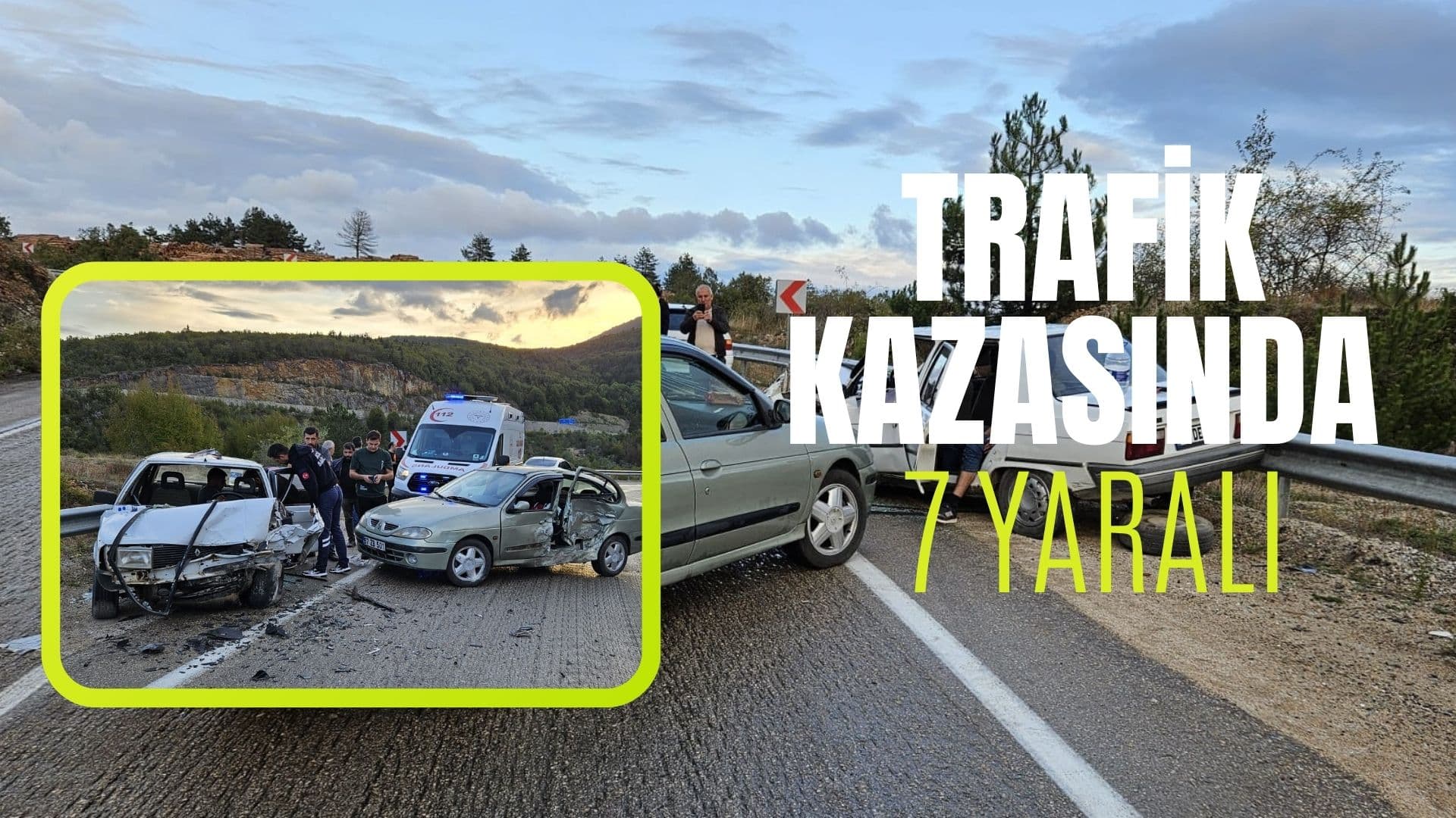 Trafik Kazasında 7 kişi yaralandı
