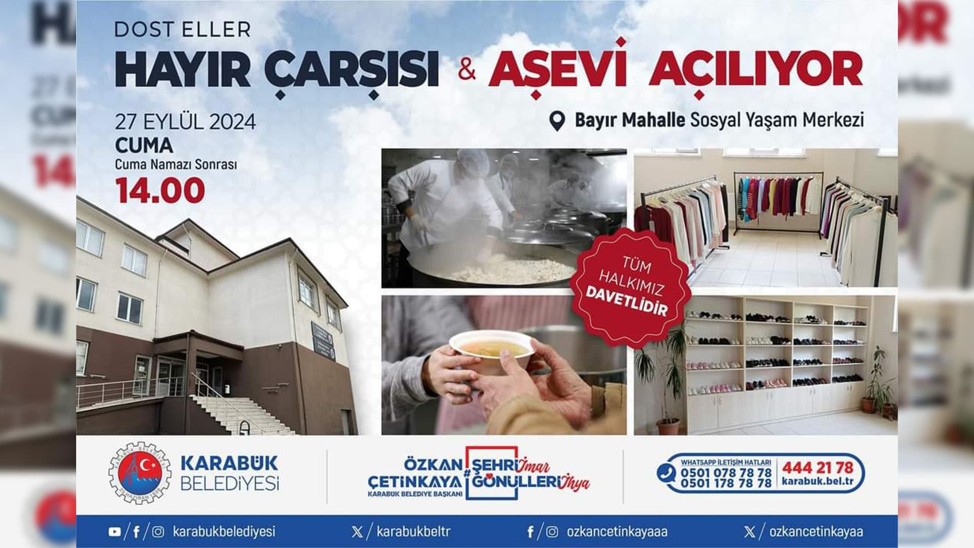 Dost Eller Hayır Çarşısı ve Aşevi Hizmete Açılıyor