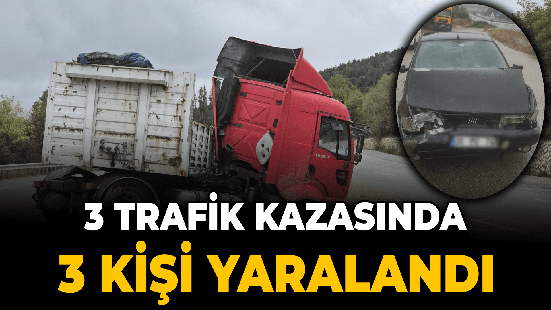 Karabük'teki üç trafik kazasında 3 kişi yaralandı