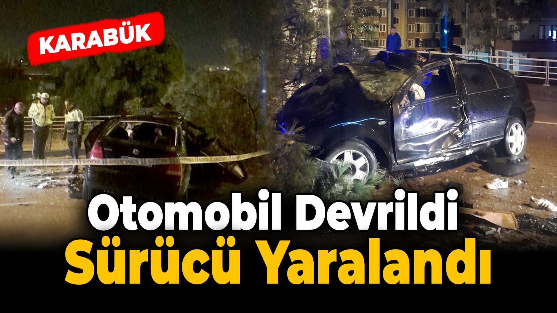 Karabük'te Devrilen Otomobilin Sürücüsü Yaralandı