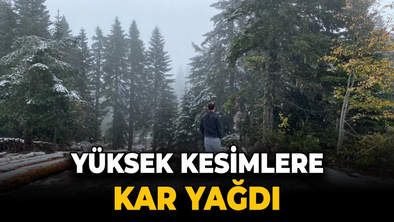 Karabük'ün yüksek kesimlerine kar yağdı