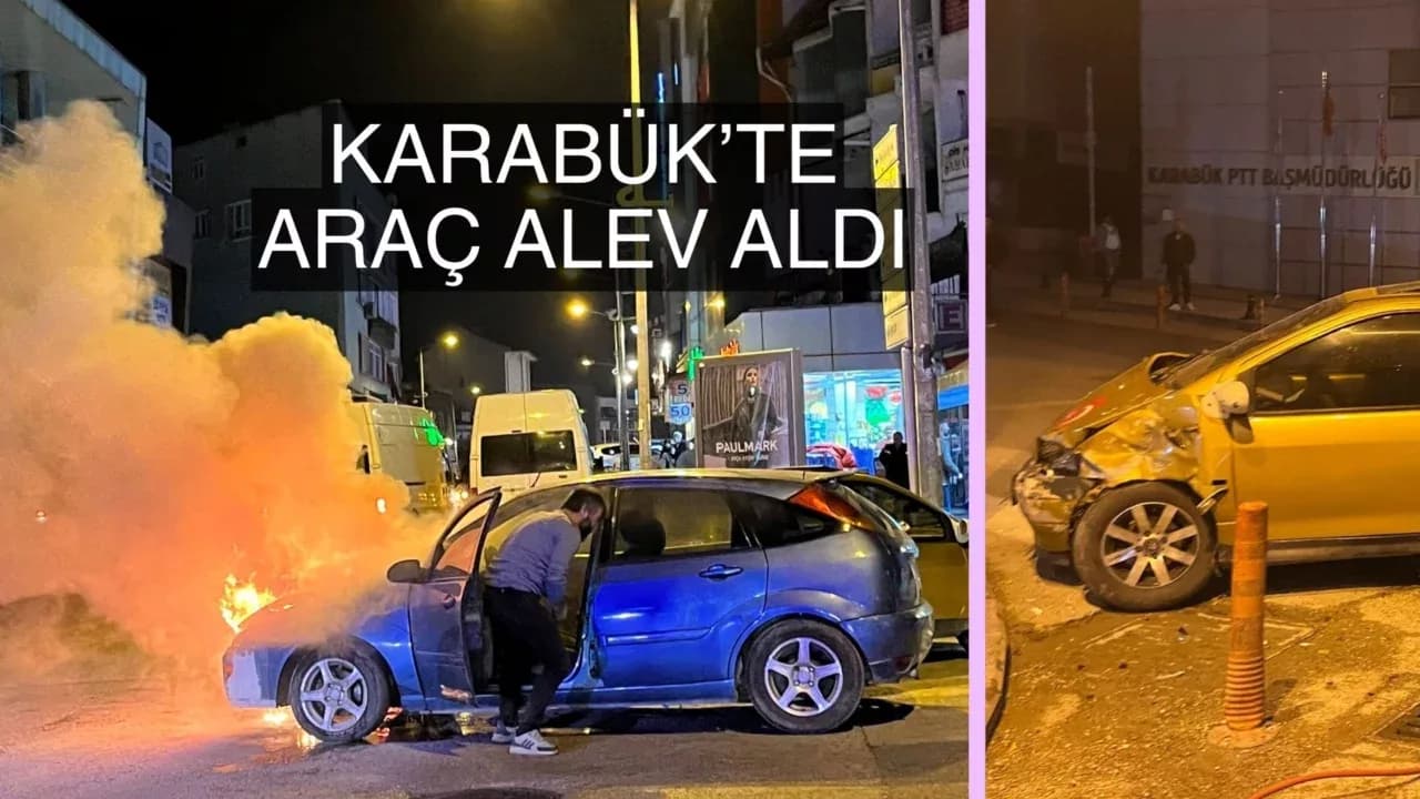 Karabük'te Seyir Halindeki Araç Alev Aldı