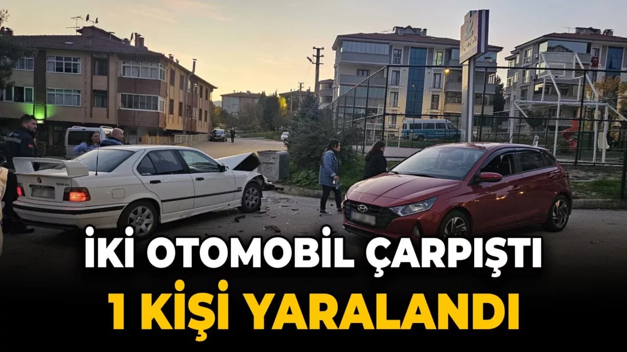 Karabük'te iki otomobilin çarpıştığı kazada 1 kişi yaralandı