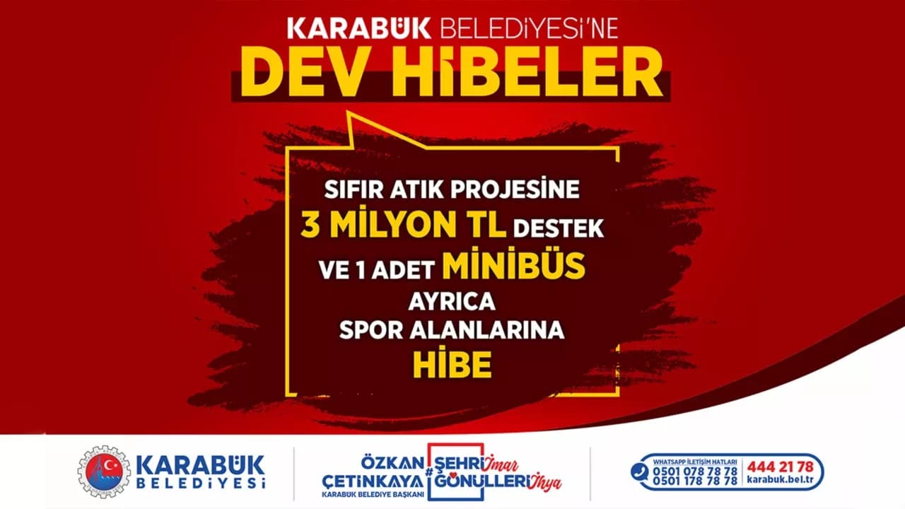 Karabük Belediyesi'ne Hibe Desteği