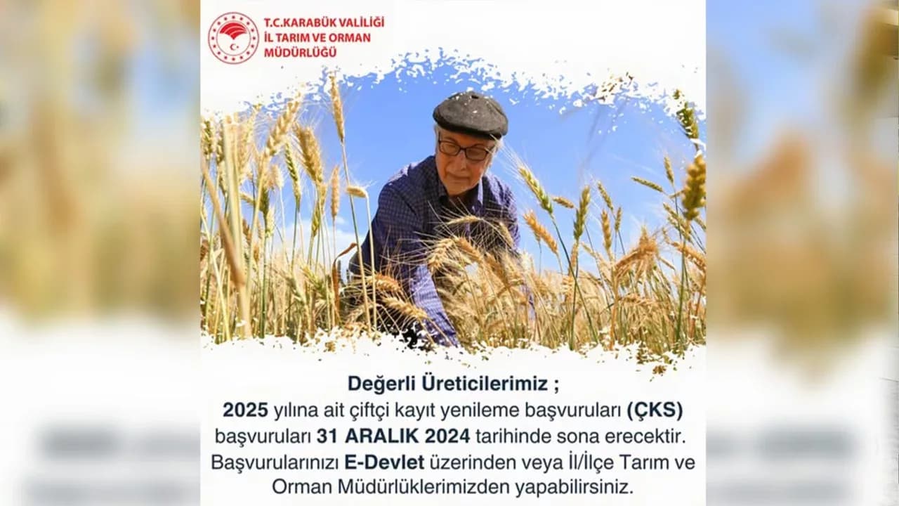 İl Tarım ve Orman Müdürlüğü'nden Çiftçilere Kayıt Uyarısı