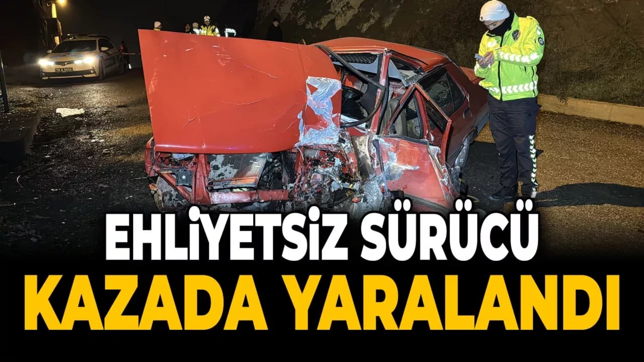 Karabük'te Ehliyetsiz Sürücünün Kullandığı Otomobil Direğe Çarptı, 3 Kişi Yaralandı
