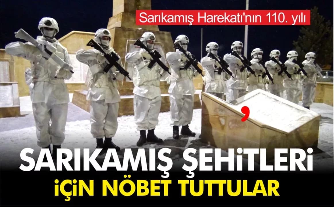 Sarıkamış şehitleri için temsili nöbet tuttular